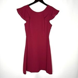 BCBGeneration Women's Purpleberry Ponte Flutter Sleeve Mini Dress Size 0